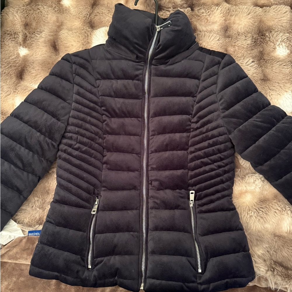 Fashion Nova Black Puffer Bomber Jacket